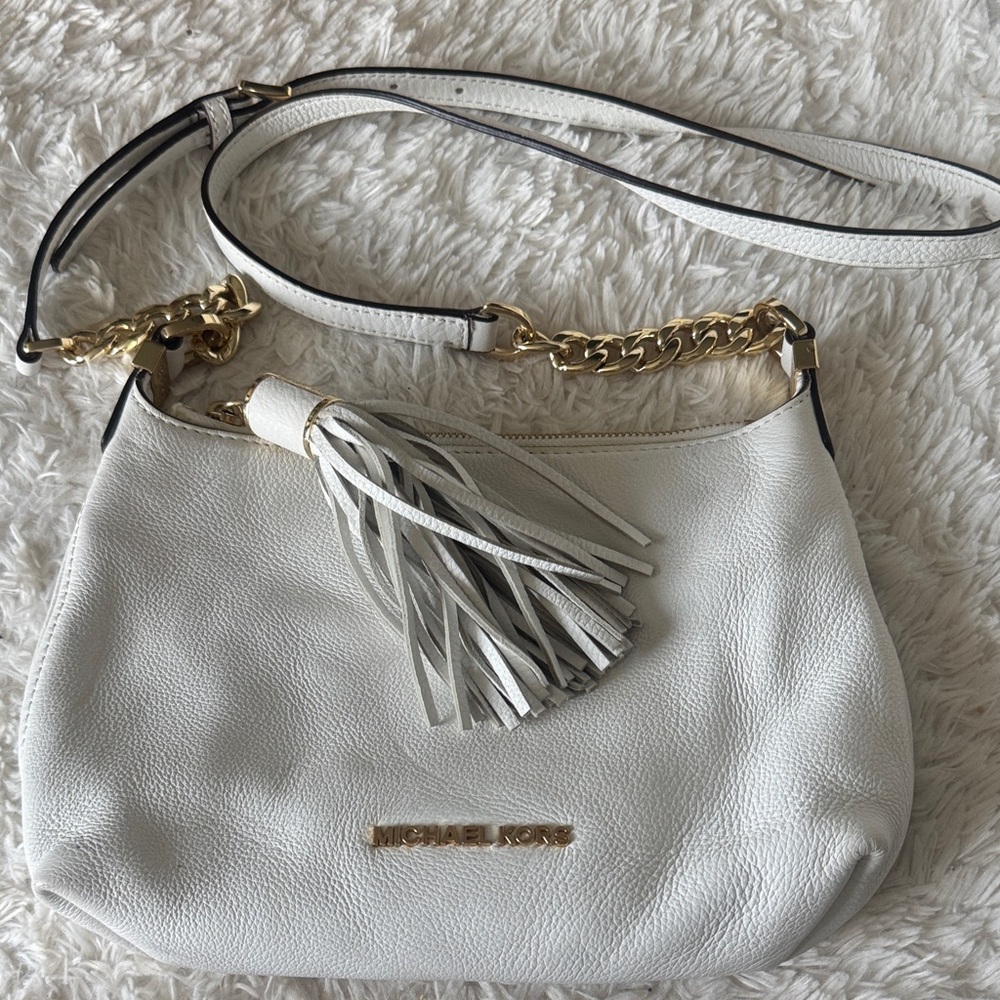 Michael Kors white Crossbody Bag with Tassel